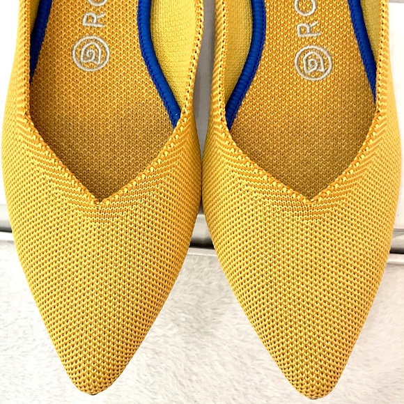 ROTHY'S Marigold Pointed Toe Ballerina Shoes Knit Washable slip on  Size 8 - Picture 5 of 13